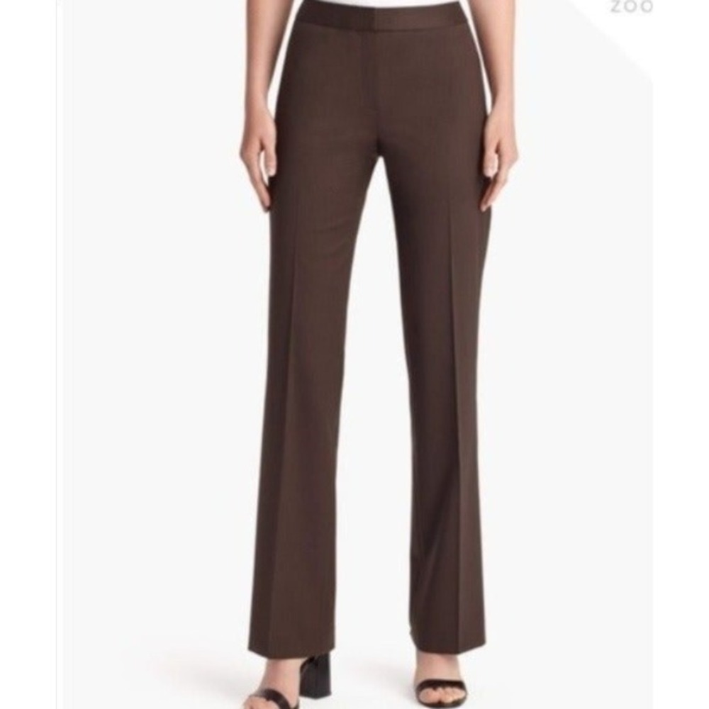 Lafayette 148 Wool Women's Menswear Dress Pants Chocolate‎ Brown Size 4